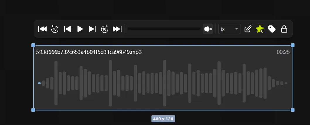 Audio selection menu