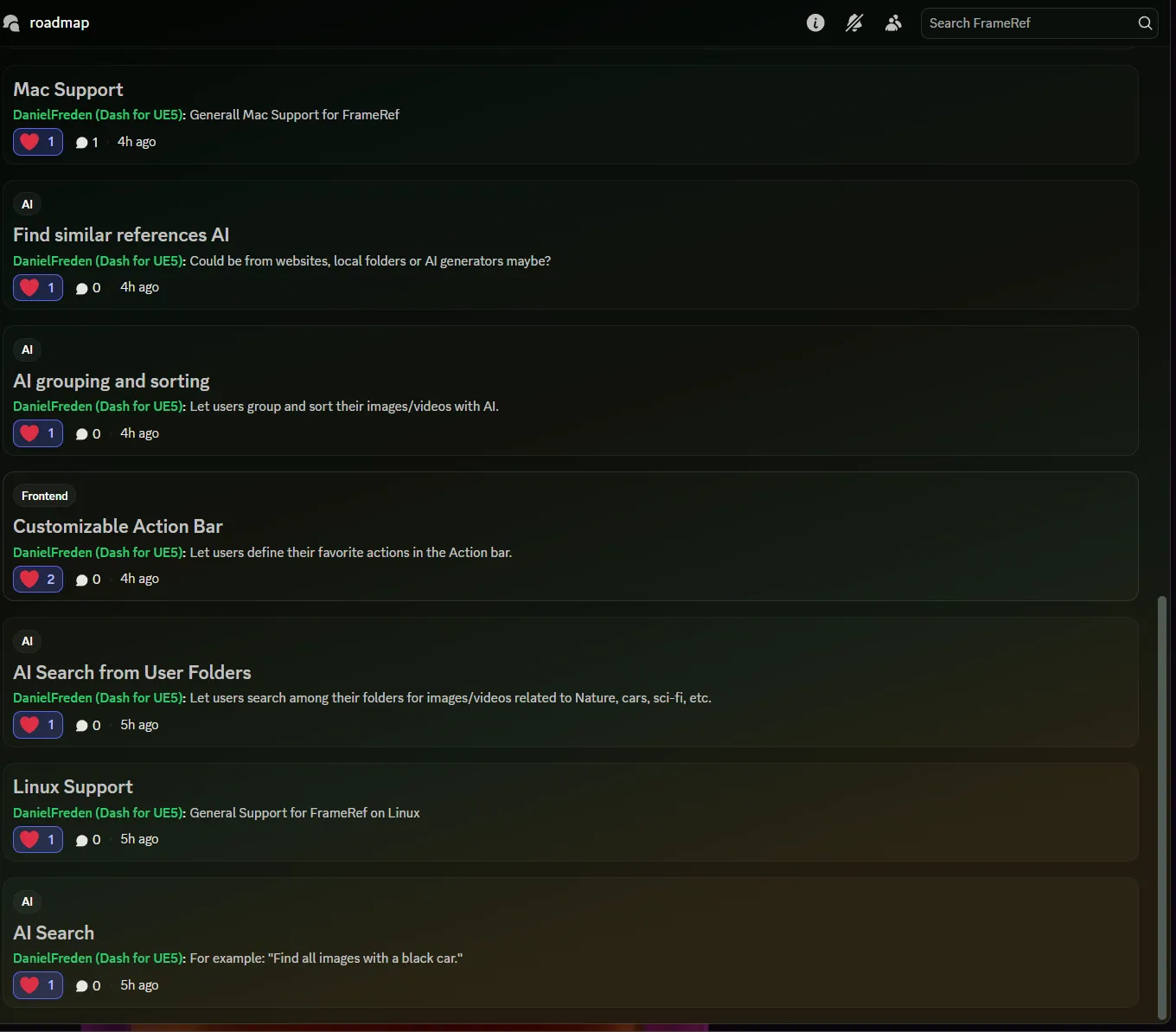 Roadmap screenshot