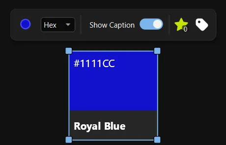 Color swatch selection menu